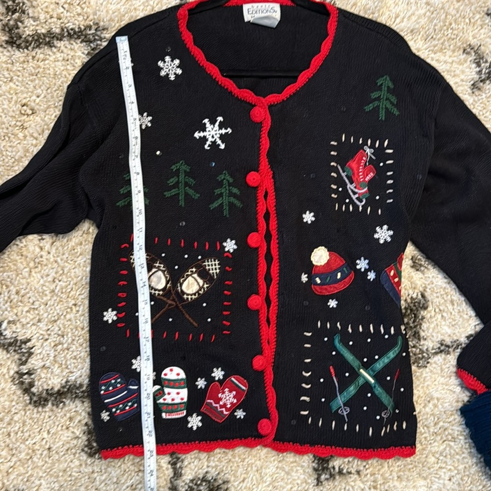 UGLY VINTAGE CHRISTMAS SWEATER 🎅LIKE NEW PARTY HOLIDAY MED/ LG SANTA HOLIDAY - Picture 7 of 9